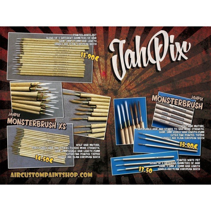 Pincel liner de pelo de lobo y marta JahPix Monsterbrush