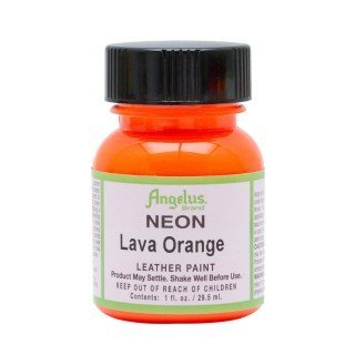 Pintura Neon para cuero Lava Orange 1oz. Angelus