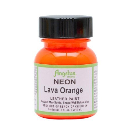 Pintura Neon para cuero Lava Orange 1oz. Angelus