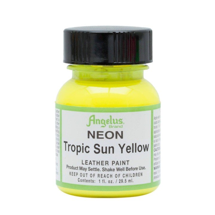 Pintura Neon para cuero Tropic Sun Yellow 1oz. Angelus