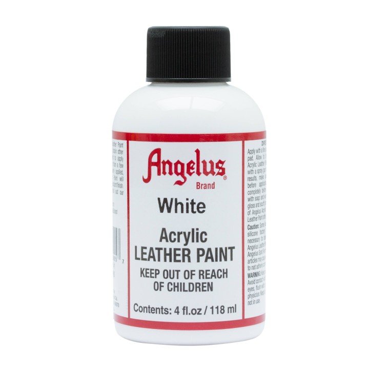 Pintura Acrilica para Cuero Blanco 4oz. Angelus