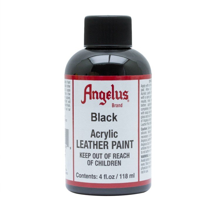 Pintura Acrilica para Cuero Negro 4oz. Angelus