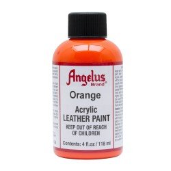 Leather Acrylic Paint Orange 4oz. Angelus