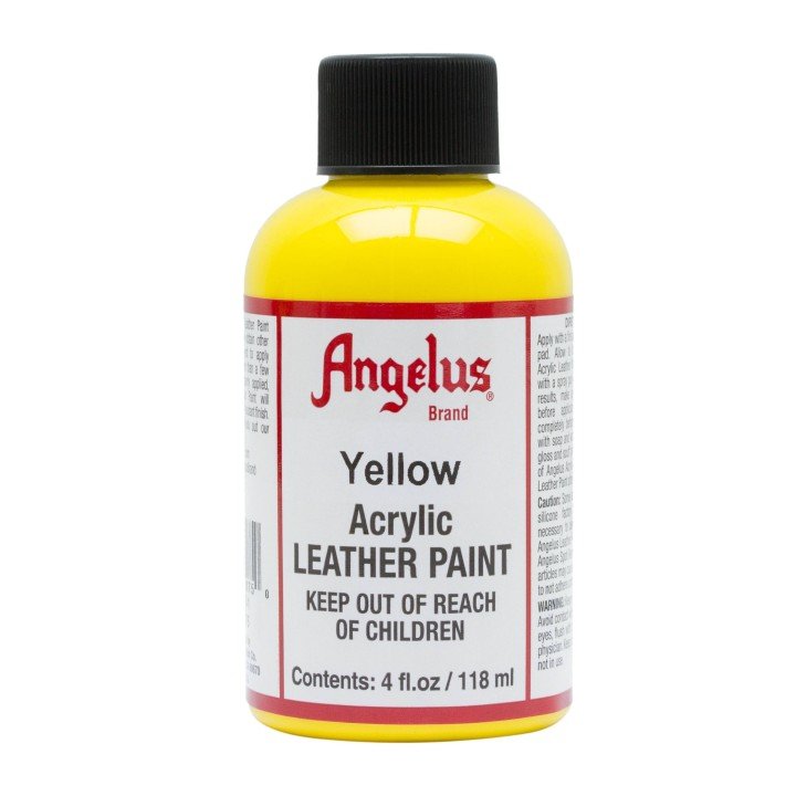 Leather Acrylic Paint Yellow 4oz. Angelus