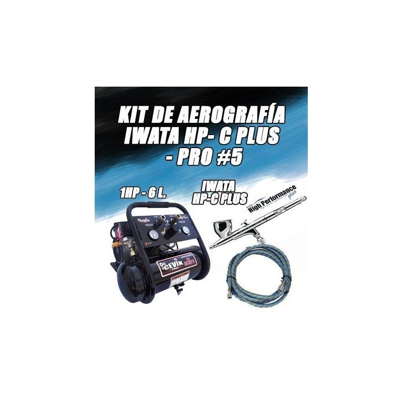KIT DE AEROGRAFIA HIGH PERFORMANCE HC-CP PRO 6 L. - IWATA CEVIK