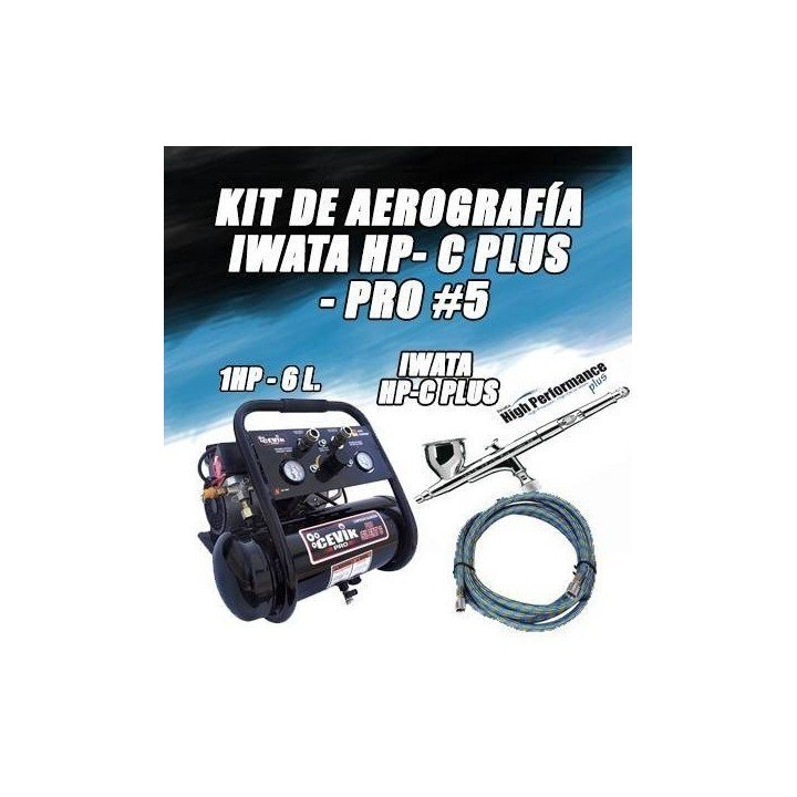 KIT DE AEROGRAFIA HIGH PERFORMANCE HC-CP PRO 6 L. - IWATA CEVIK