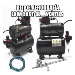 Kit de aerografía Low Cost compresor de 3 L - Ventus