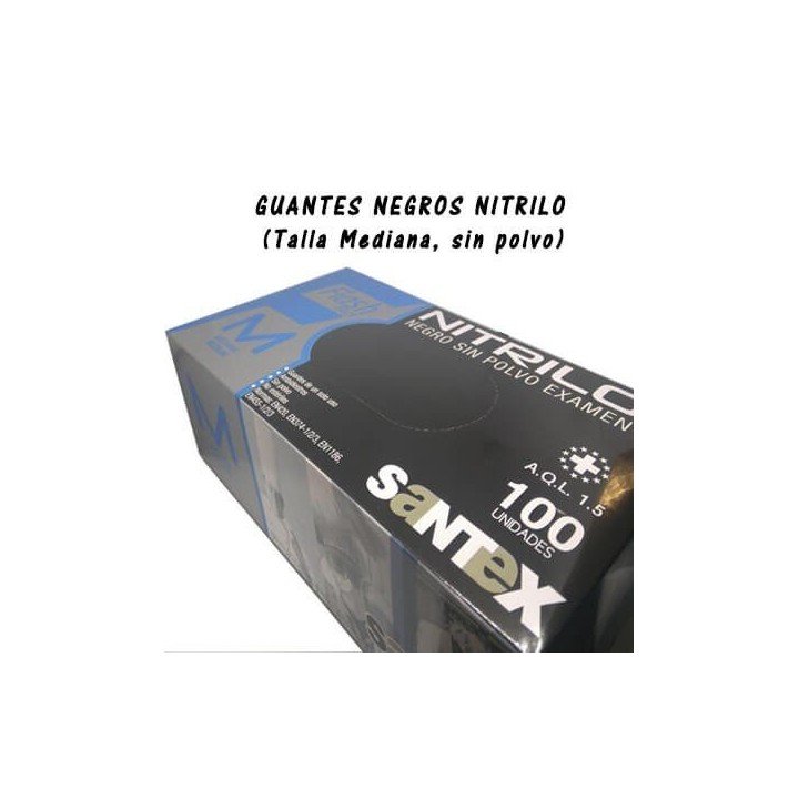 Guantes de Nitrilo Negro (100 und.)  - Santex